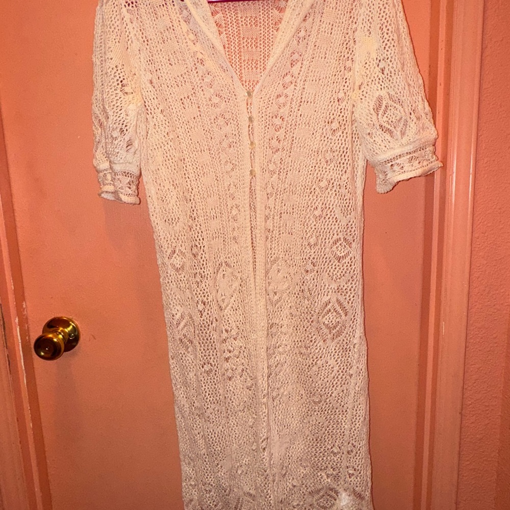 Ralph Lauren Lace Knit Short Sleeve Cardigan